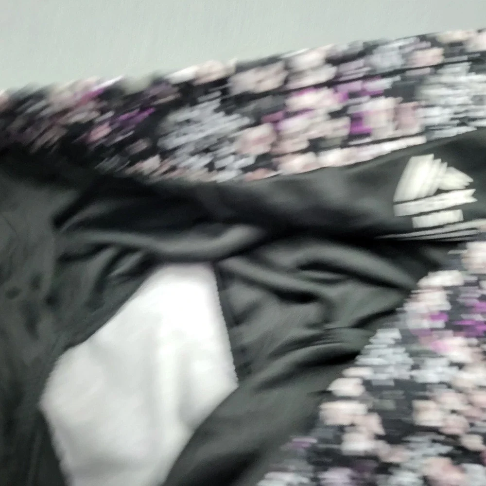 RBX‎ Womens Floral Active Shorts Black Purple White Size Medium Drawstring Liner